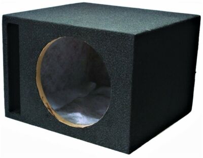 ABSOLUTE USA Single 10'' Vented Ported 3/4'' MDF Car Subwoofer Enclosure Sub Box