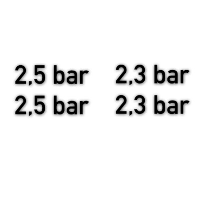 2.5 + 2.3bar tire pressure sticker black Bundeswehr wolf print 7x2cm A5848