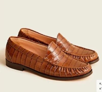 croc embossed loafers