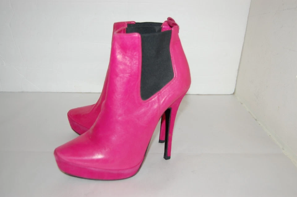 ITALY💕37.5/7 CESARE PACIOTTI HIGH HEELS PLATFROM Stretch LEATHER ANKLE BOOTS - Image 4 of 4