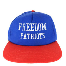 Vtg Freedom Patriots Hat Script Logo Made USA Snap Back Baseball Adjustable Cap
