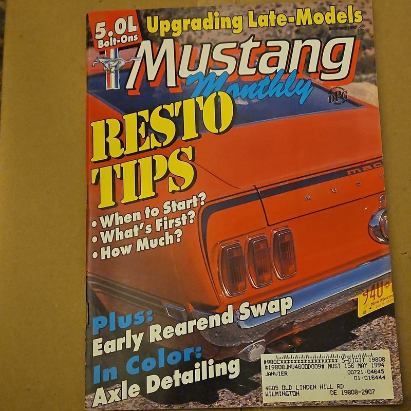 Mustang Monthly May 1994 Resto Tips Cover Ford Mustang Restoration English