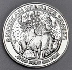 American Wildlife Series Historic Colorado Mining Elk 999 Silver Round