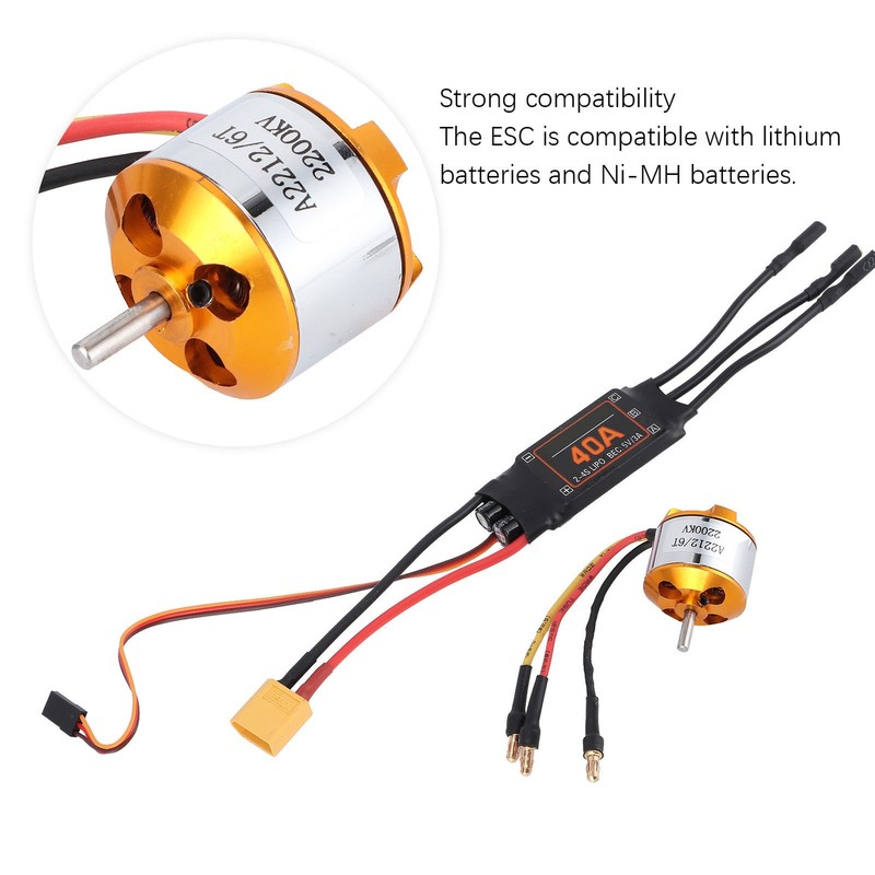 2212 KV2200 Motor 40A ESC XT60 Kit RC Drone Helicopter FPV