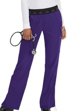 Koi Lite Spirit Medical Scrub Pants Womens Sz Small Petite Purple Slim Fit EUC