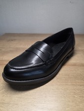 Womens GRACELAND Black PU Slip-on Loafer Shoes - UK 6.5 EU 40