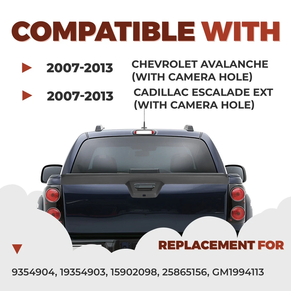 Moldura de alerón de puerta trasera Fit Chevy Avalanche Cadillac Escalade 07-2013 Foto 2 de 4