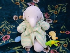 Humphreys Corner 11" Plush Elephant With Striped Bathrobe Soft Toy Gund 2003