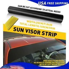 Sun Strip Visor Premium Vinyl Decal 60"x10" Windshield Banner Cast Matte Black K