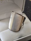 Sterling Silver Statement Cuff Ring - Abalone Mother of Pearl Wide Shell Ring — photo 1