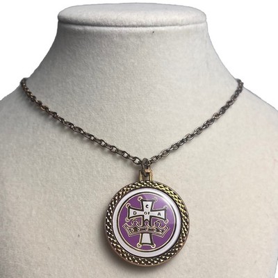 Catholic Daughters of America Holy Mother Mary Pendant Two-Sided 24'' Necklace