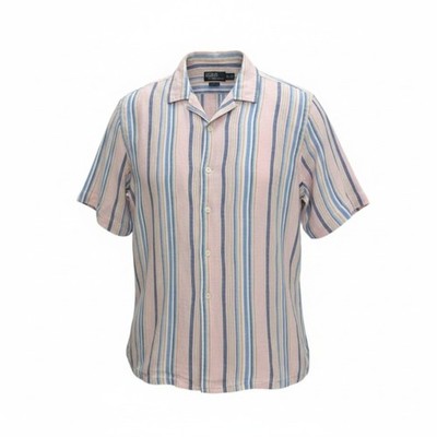 Polo Ralph Lauren Classic Fit ''Caldwell'' Shirt 100% Linen Stripe Sport Loop 2XL