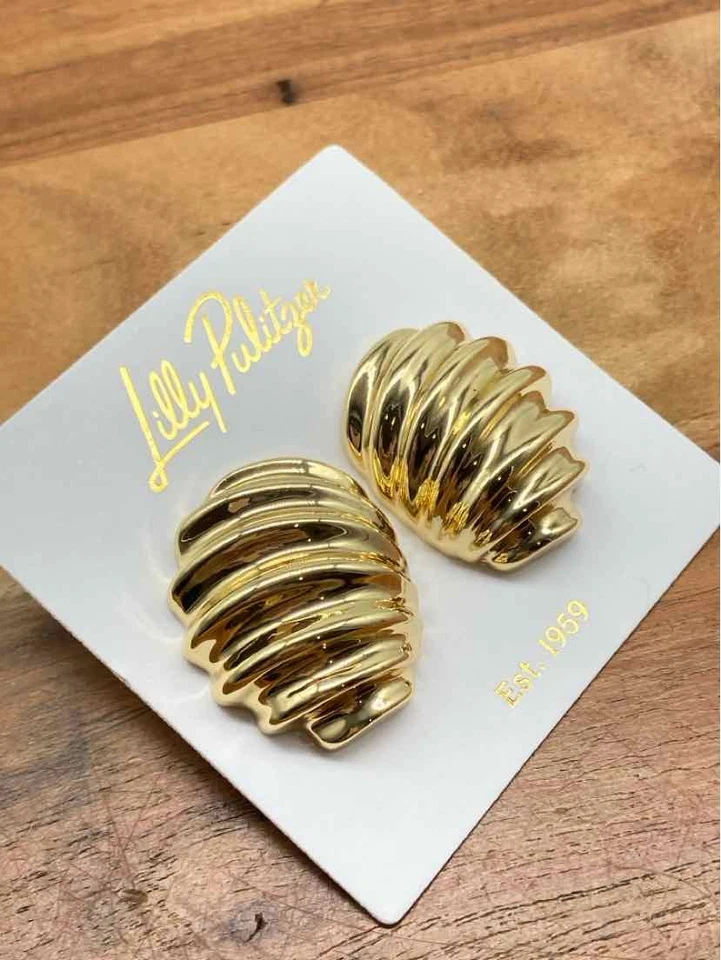 Pre-Owned Lilly Pulitzer Gold Swirl Stud Earring - Image 3 of 4