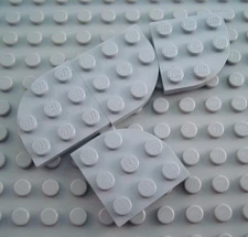 LEGO Lot of 4 Light Bluish Gray 3x3 Rounded Corner Plates