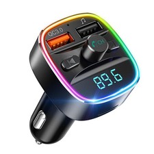 Nulaxy Bluetooth FM Transmitter, Car Adapter with Small, A-Black