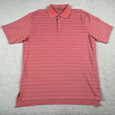 Peter Millar Summer Comfort Polo Shirt Mens XL Pink Blue Striped Golf Active Men