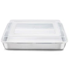 Stainless Steel Baking Pan with Lid 12⅓X9¾X2 Inch Rectangle Sheet Cake Pans