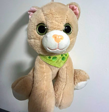 Katze Stoff- & Plüschtier beige/grün mit gr...