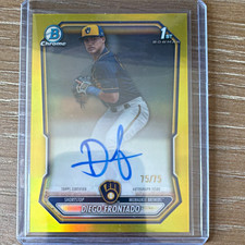 2026 Bowman Chrome 1st Bowman Diego Frontado Auto Yellow Refractor 75/75 CPA-DF