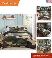 Modern Twin Camouflage Comforter Set - 5 Pieces for Boys and Girls Dorm Living