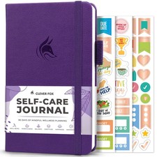 Clever Fox Self-Care Journal Pocket Daily 6.2'' x 3.9'' , Purple