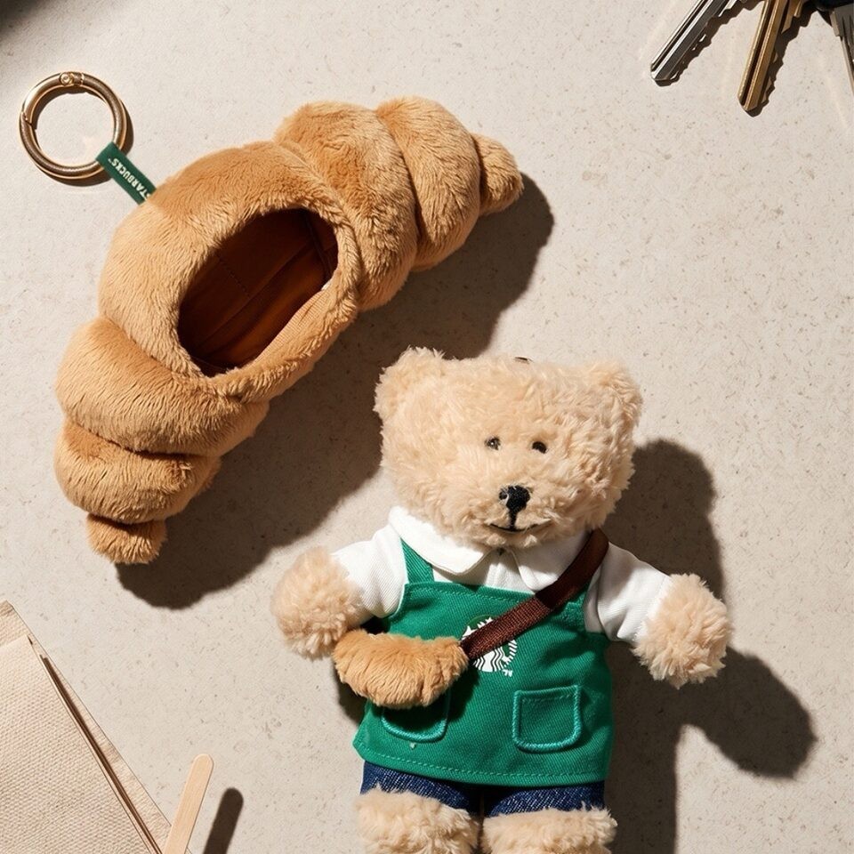 Starbucks Singapore Croissant Bearista Bear Plush Keychain 2026