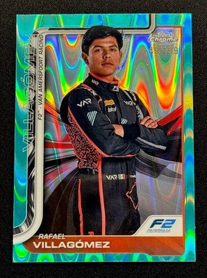 2025 Topps Chrome Formula 1 F1 Rafael Villagomez #42 Aqua RayWave Refractor /199