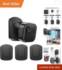 Black No-Drill Adhesive Wall Mounts for Blink Cameras - Pack of 3, Easy Setup
