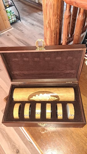 Vtg Peach Reynolds 1987 Kaleidoscopes set w / Seashell Inlay & 6 different cells