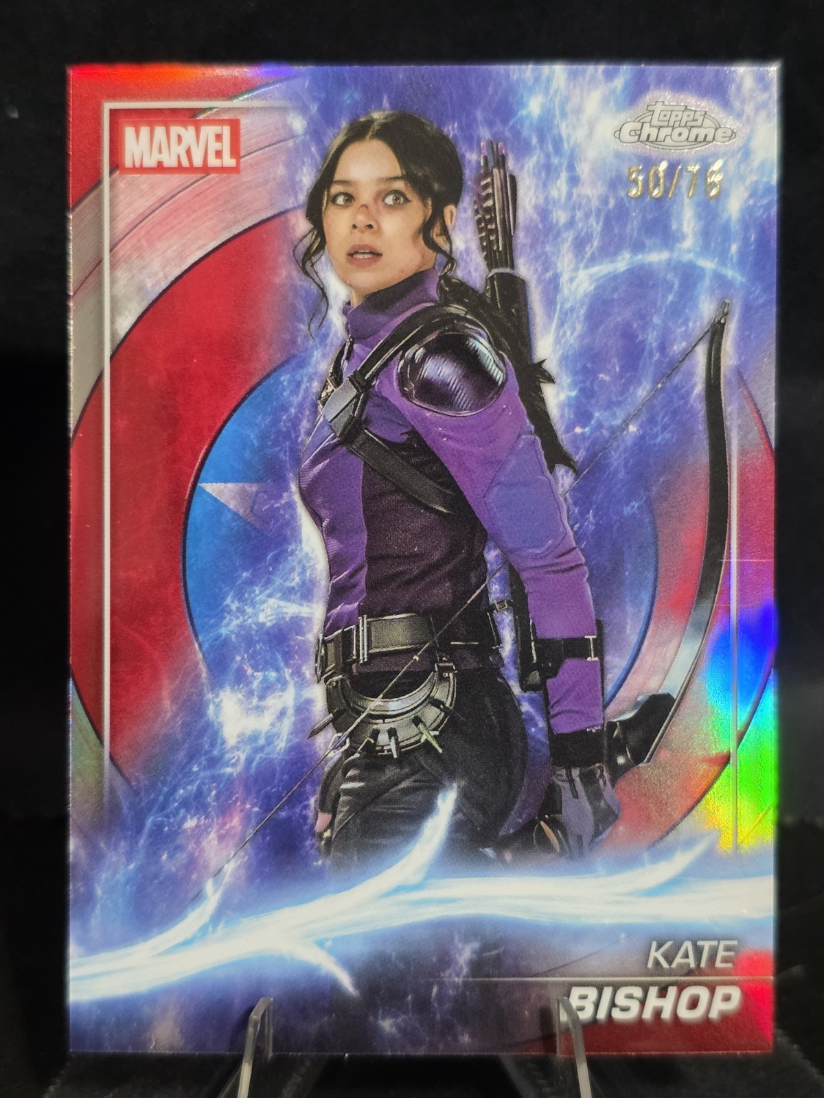 2025 Topps Marvel Studios Chrome 128 Kate Bishop Captain America Refractor /76