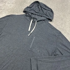 Duck Camp Lightweight Bamboo Hoodie Mens Large Heather Drawstring Casual Fish