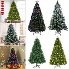 Christmas Tree with LED Lights/Fiber Optic Pre Lit/ Snow Flocked 4/5/6/7FT Decor