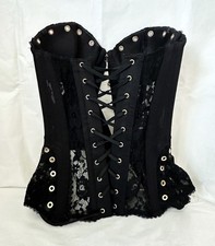 Agent Provocateur mercy silk/lace Black Corset Top Bustier lingerie Hook 3/36 C