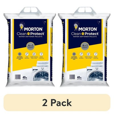 Morton Salt Clean and Protect Water Softener Salt Pellets, 40 lb. Bag ( 2 PACK )