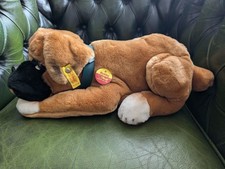 Steiff Bobby Boxer Vintage 80s Stuffed Animal Retro Dog Plush Toy 90s C1