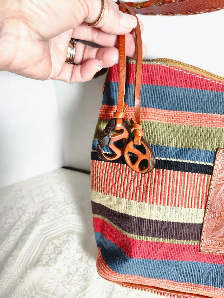 BOOTS'N BAGS, CARIBE, BOLSA DE COURO E LONA, WESTERN, RANCHWARE, BOHO, - Imagem 4 de 4