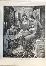 Antiker Druck "Die sanfte Musik vergangener Tage" - aus dem illustrierten London