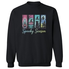 Spooky Season Ghost Witch Black Cat Halloween Unisex Crewneck Sweatshirt