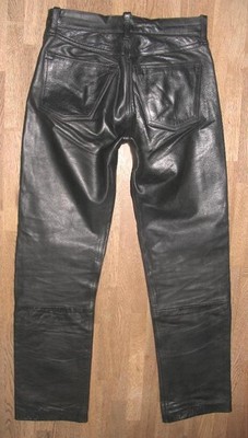 / GAUCHO / Herren- LEDERJEANS / Lederhose in schwarz aus RINDLEDER in W30 / L30
