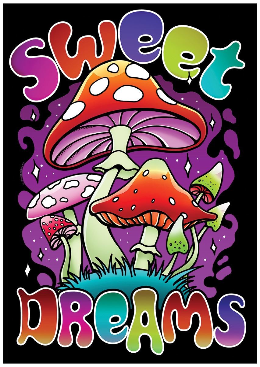 Laminated Sweet Dreams Mushroom Mini Poster