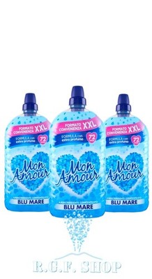 3x Mon Amour Weichspüler Blu Mare XXL Konzentrat - Extra Parfüm - 216 Wäschen