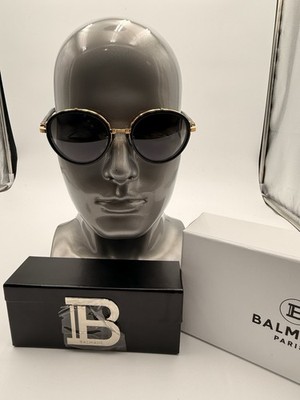 Balmain Sunglasses Croissy BPS-126A-51 Gold Black With Green Grd Lenses 51-20