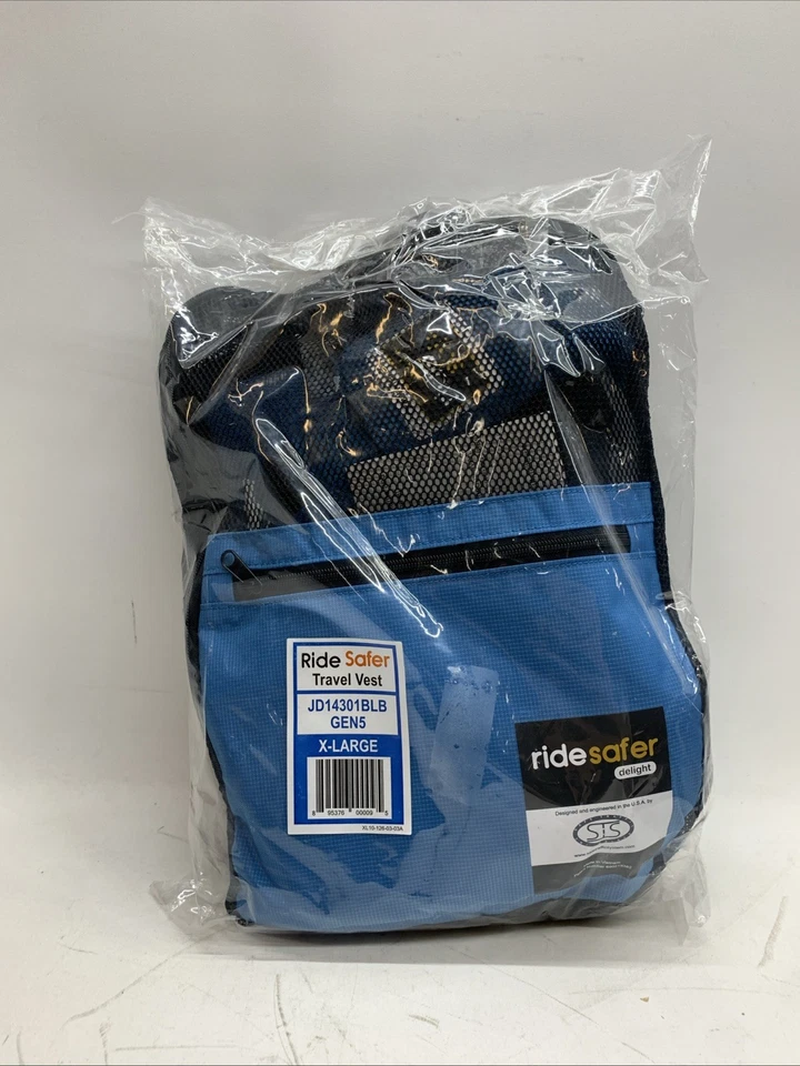 RideSafer Travel Vest JD14301BLB GEN 5 X-LARGE 80-100 lbs Blue Portable Compact - Image 4 of 4