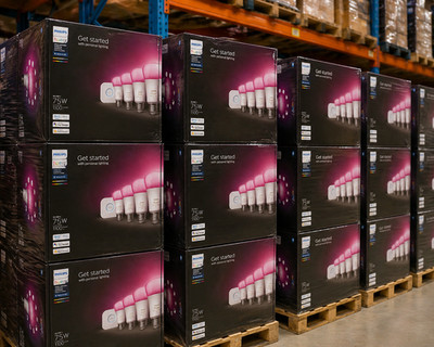 Philips Hue Smart Light Starter Kit (1) Bridge (4) 75W A19 E26 LED Color Bulbs
