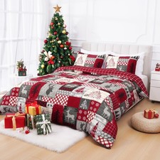 3 Piece Christmas Duvet Cover King Size Set - Soft Double Brushed King Duvet ...