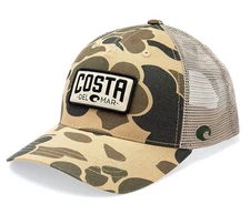 COSTA DEL MAR FQS900210 Trucker Duck Camo Snapback Mesh Back Hat NWT