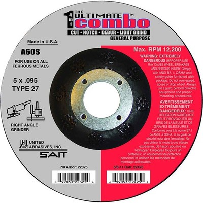 United Abrasives SAIT 22325 5x.095x7/8 A60S Ultimate Combo Wheels 25 pack