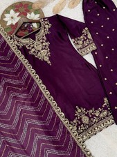 Indian Designer Pure Chinnon Silk Top And Palazzo With Dupatta For Festival Wear