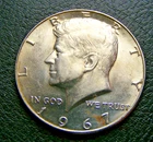 1967 Kennedy Half Dollar  40% Silver US Coin  50 Cent Piece
