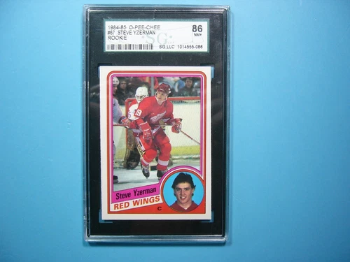 1984/85 O-PEE-CHEE NHL HOCKEY CARD #67 STEVE YZERMAN ROOKIE RC SGC 7.5 NM+ OPC